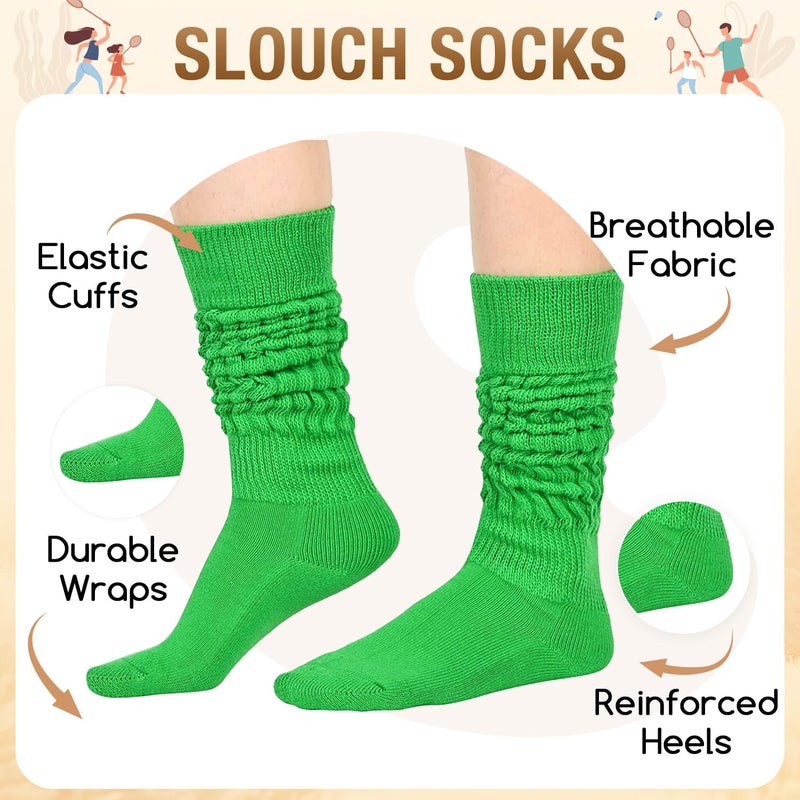 Zmart Women Slouch Socks - Cozy Scrunch Socks, 80s Style in White, Black, Orange & Cream - Image 2